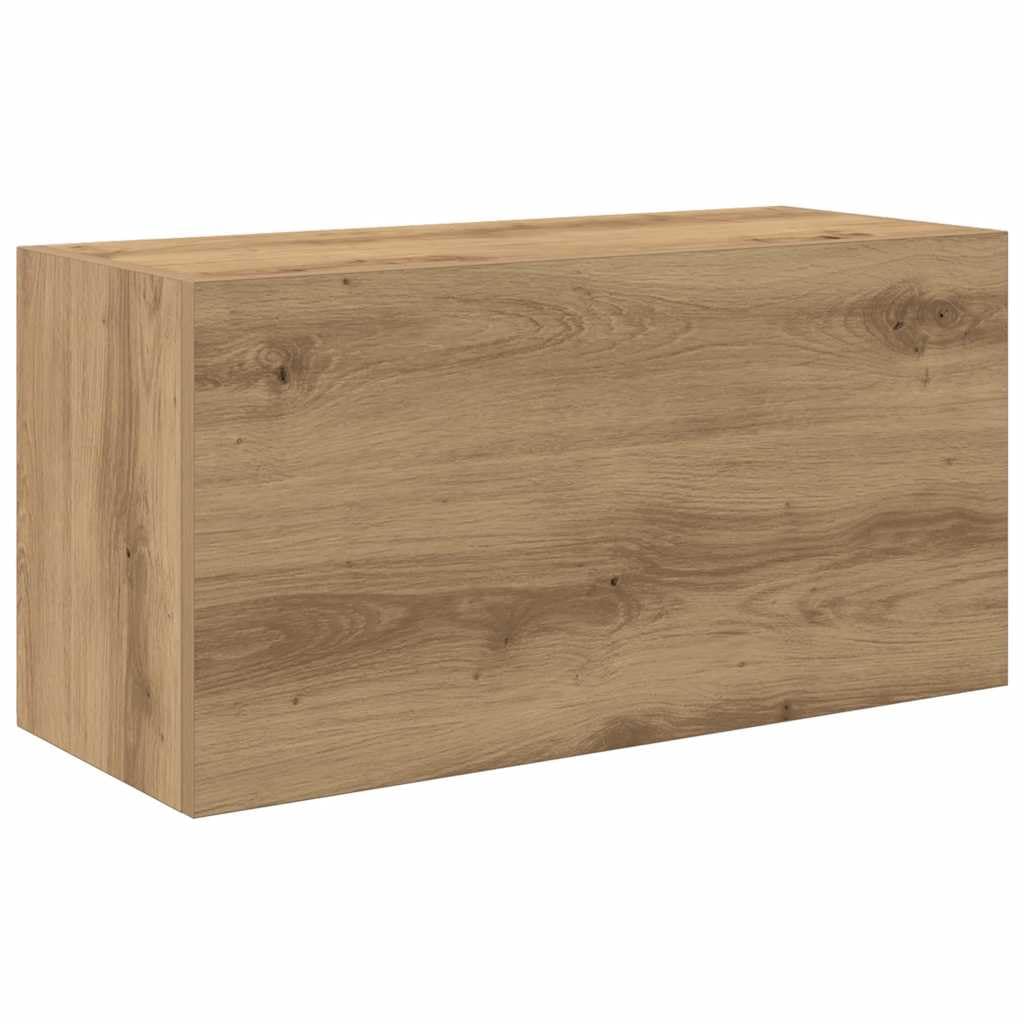 Armoire murale de bain chêne artisanal bois d ingénierie