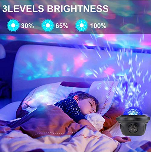 Nachtlampprojector, AUELEK LED-lichtprojector, sterrenlichten en Ocean Wave Galaxy Projector met muziek Bluetooth… - Image 5