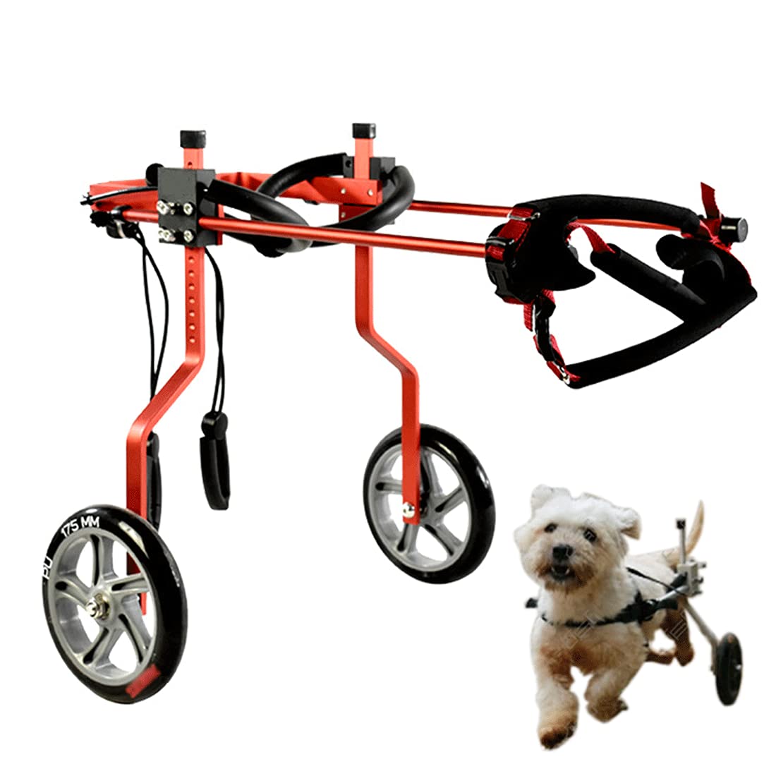 Hondenkar, rolstoel voor honden, verlamde hond, gehandicapte hond