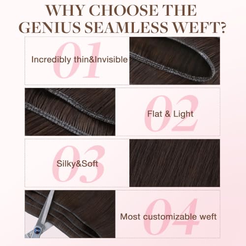 Image of GOO GOO Genius Weft Hair Extensions Human Hair Invisible Blend Flat Weft