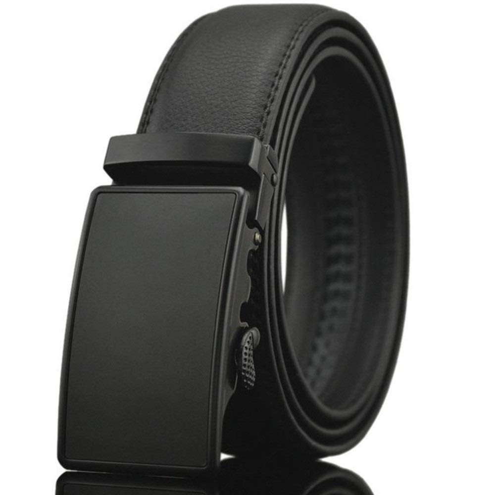 Premium Full Black Men’s Leather Belt with Automatic Buckle | Stylish Formal & Casual Waist Belt for Men | Durable Adjustable Leather Belt for Office, Party & Every-day Wear-picture-30