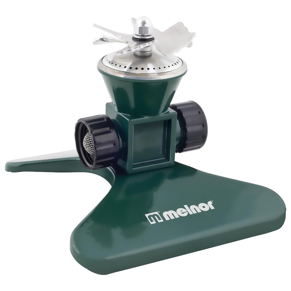 Melnor Revolving Sprinkler; Heavy-Duty Metal Construction; Waters up to 35' Diameter (7800),Green