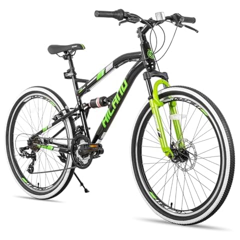 HH HILAND 26 Inch Mountain Bike, Full-Suspension 21 Speeds Drivetrain, MTB Bicycle for Men Mens Women Bike Cover