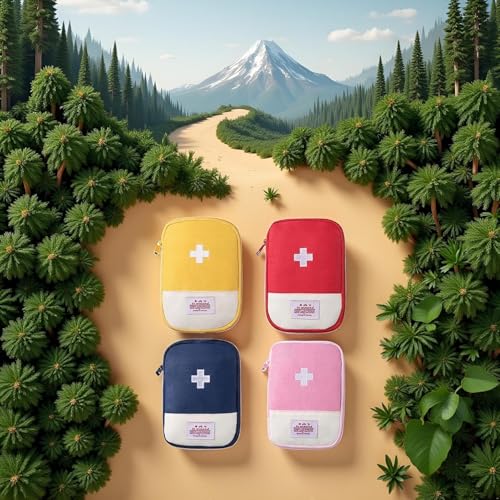 4 Pcs Travel First Aid Pouch,Empty Mini First Aid Pouch, Portable Outdoor First Aid Medical Rescue Bag Multi-Function Emergency Medicine Storage Organizer Bag Health and Household Supplies (Small) - Image 6