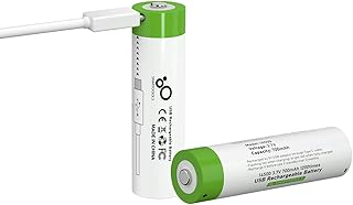 14500 Battery USB Type-C Rechargeable Li-lon 3.7v 14500 Rechargeable Battery 700mah for Flashlights (2pack 1010LM)