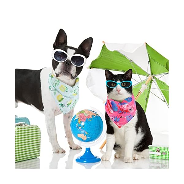 50 pieces dog bandanas for summer bulk hawaiian bandanas bibs triangle dog scarf dog kerchief set dog bandanas with fruit leave flamingo patterns for summer pet costume accessories decoration - image 8