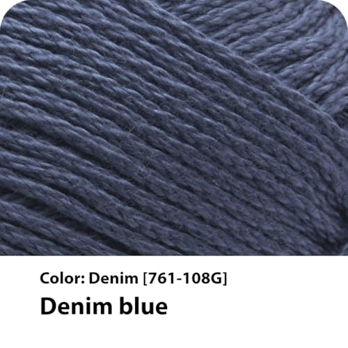 Image of Lion Brand 24 /7 Cotton Yarn, Yarn for Knitting, Crocheting, and Crafts, Denim, 3 Pack | Light Worsted 100% Mercerized Cotton Yarn for Crochet, Knitting, Craft, 185 Yards of Natural Fiber for Tees, Bags, Dishcloths