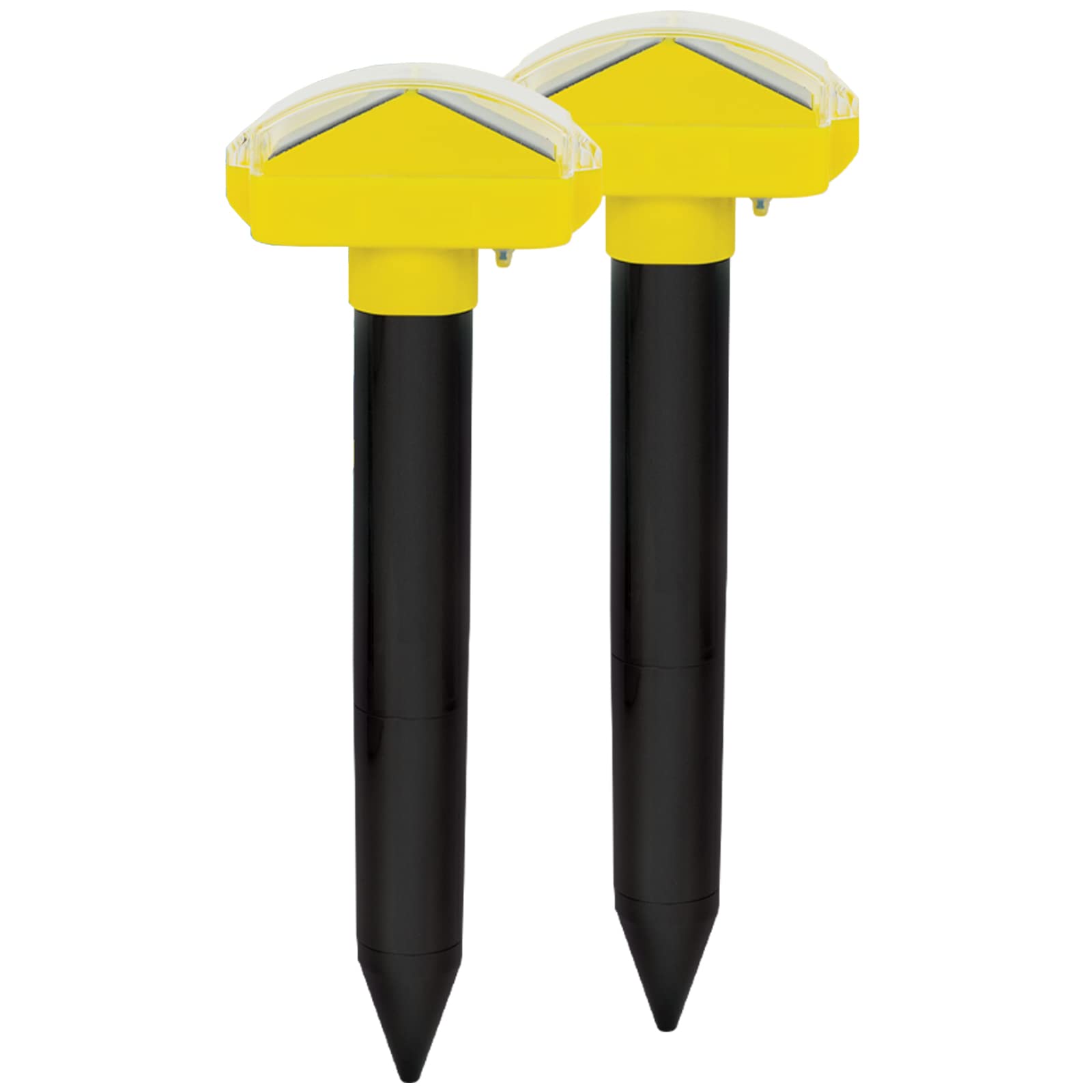 AMOS Solar Powered Lawn Sonic Mole Repeller Humane Twin Pack 120 sq.m