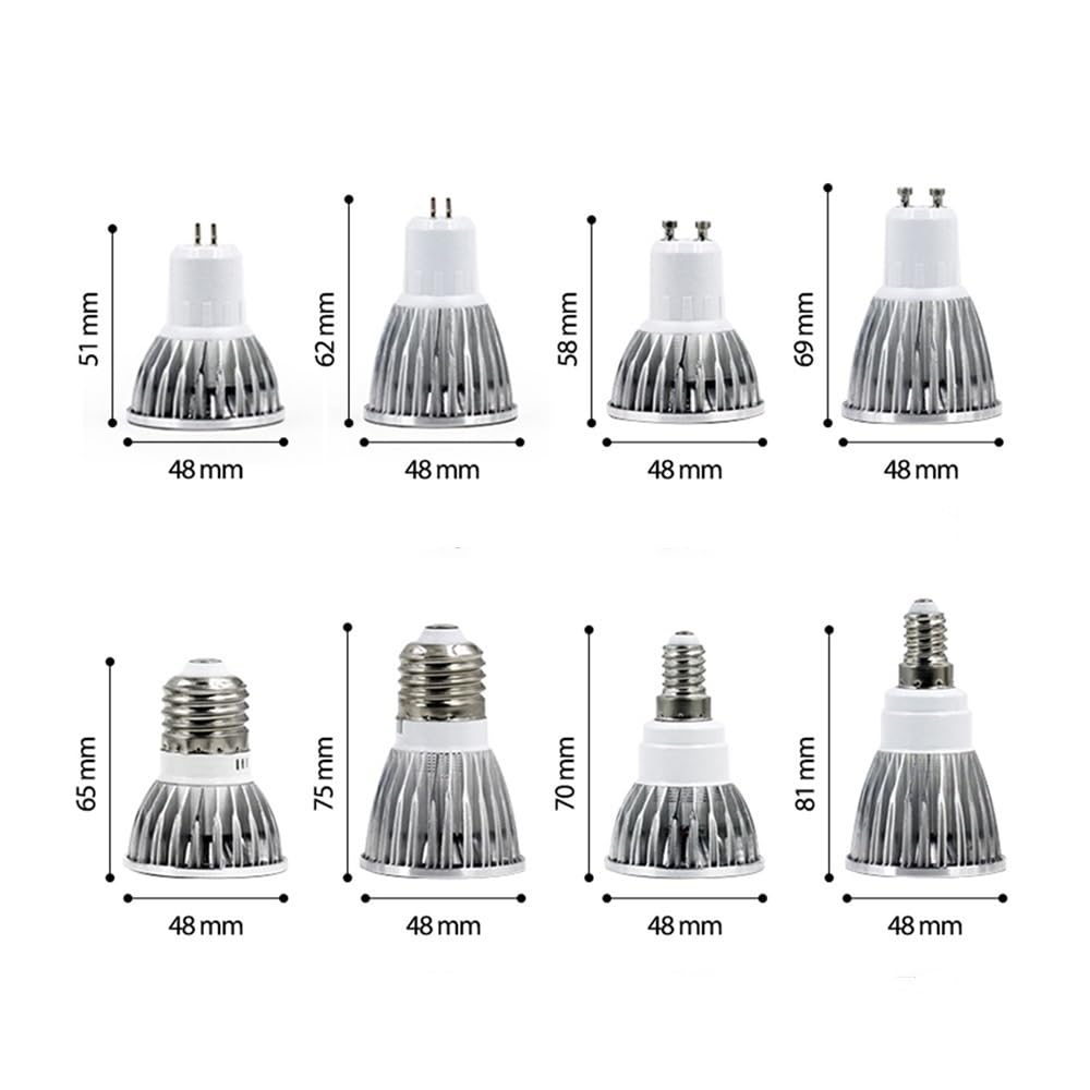 KJXP, Confezione da 10 lampadine LED GU10/GU5.3/E27/E14 AC85-265V 3W/4W/5W non dimmerabili(Rosso,E14 5W AC85-265V)
