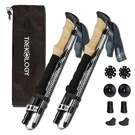 Bâton de randonnée Pliable à Trois Volets Trek-Z, bâtons de Marche en Aluminium léger et réglables, bâtons de Marche Portables avec poignée en Mousse pour la Marche, la randonnée