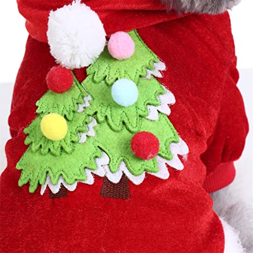 Ornaous Cute Dog Cat Christmas Hoodie, Pet Xmas Tree Cosplay Costume, Puppy Fleece Outfits Warm Clothes（M Size） #TOP4