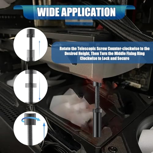 GPU Supporto Bracket 74-120MM Scalabile Magnetico, Con Magnete e Foglio Antiscivolo Soporte Tarjeta Gráfica Altezza Regolabile GPU Holder Scheda Video Staffa Holder per Scheda Grafica (Lungo Nero) - Scheda video - Immagine 4