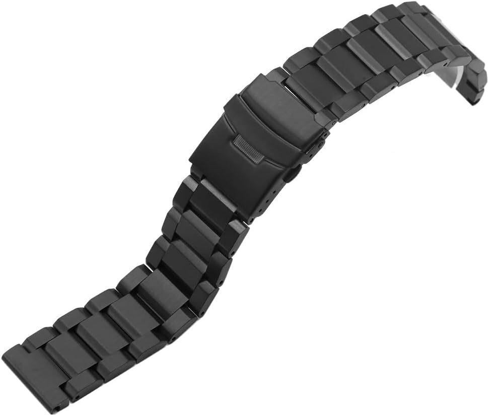 Silver/Black/Blue/Grey/Gold Stainless Steel Watch Bands, Brushed Finish Watch Strap 18mm/20mm/21mm/22mm/24mm/26mm Double Buckle Bracelet