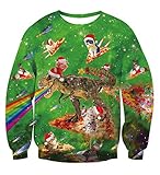 rave on friday xmas pullover donna uomo brutta natale felpa 3d stampato divertente dinosauro di natale grafico cool felpe tumbler ragazza sweatshirt s