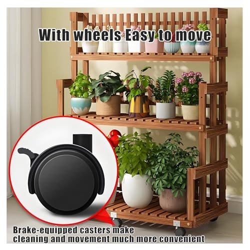4-Tier Wooden Plant Stand, 90 cm Schowek na drabinę do użytku na zewnątrz, wytrzymały stojak na kwiaty z drewna sosnowego z drenażem do wystroju ogrodu domowego, ekologiczny naturalny design