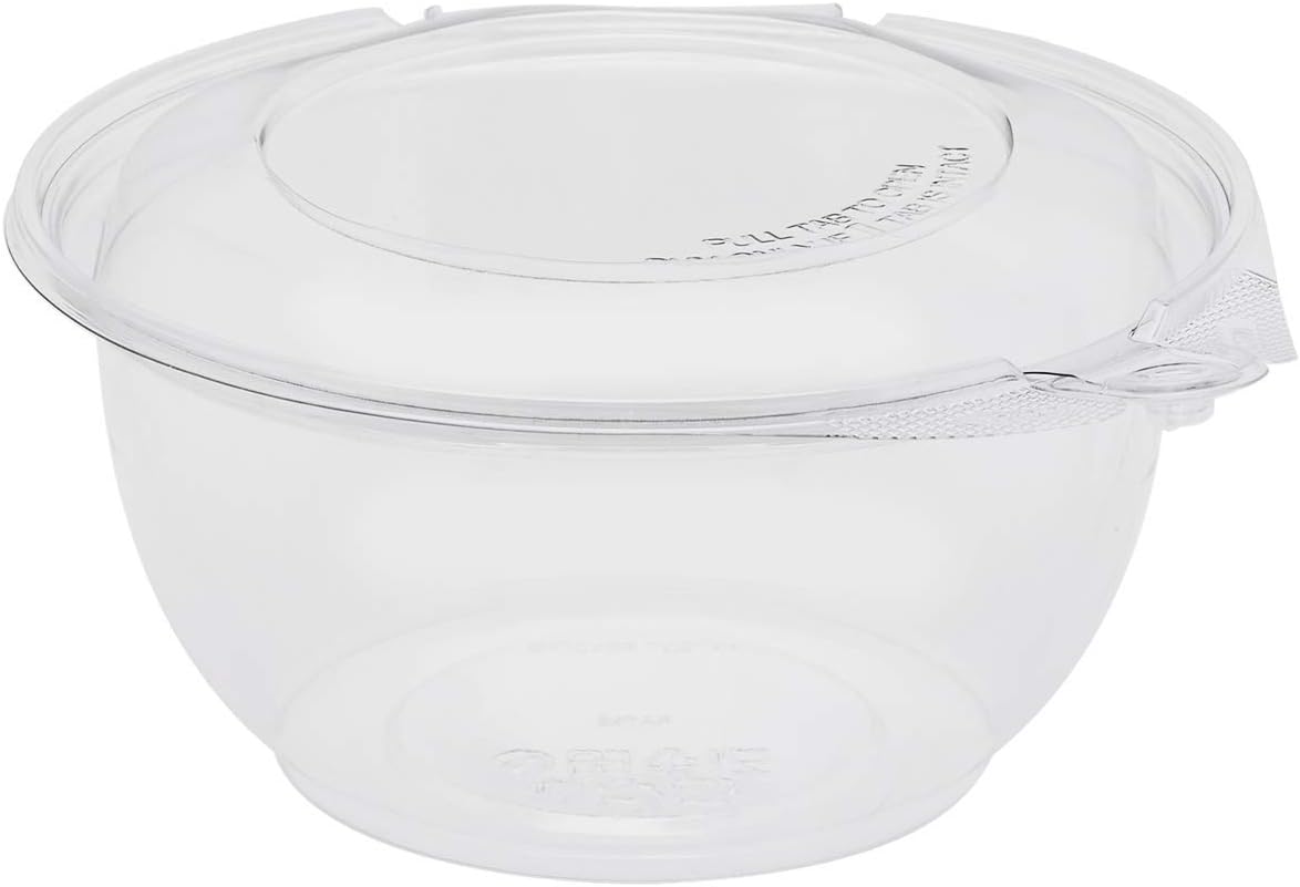 Karat 32oz PET Tamper-Proof Clamshell Salad Bowls - Clear, Recyclable, Freezer-Safe Containers (Pack of 240)