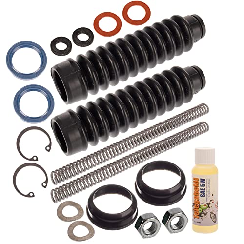 Kit de reparación de horquilla delantera con aceite de horquilla y muelle de compresión de 3,2 mm para Simson S50, S51, S53, S70, SR50