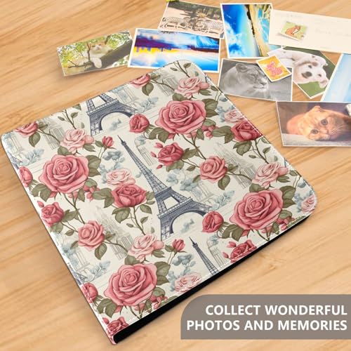 Álbum de Fotos ALAZA con Cubierta de Poliuretano y Diseño de Torre Eiffel, Álbum Autoadhesivo con Anillas de 3 Argollas para Recuerdos de Boda, Familia y Viajes miniatura 4