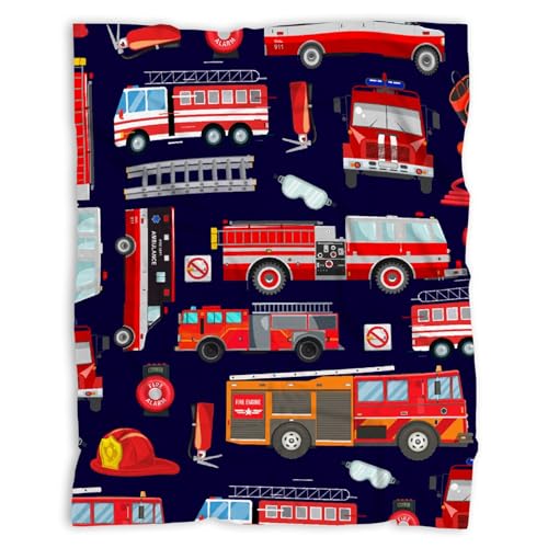 Image of Fire Trucks Firefighter Baby Blanket Gifts for Boys Girls Super Soft Blanket Swaddle Newborn Cozy Receiving Throw Stroller Throw 40x30 in for Puppy