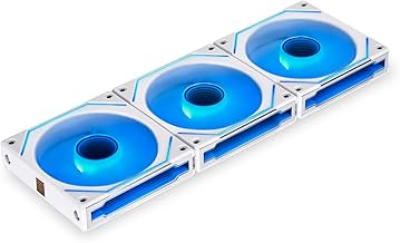 Lian Li UNI Fan SL-Infinity 120mm - Triple Pack (Reverse Blade) ARGB Fan-Daisy-Chain Design-Infinity Mirror-Cable Management-Customizable Lighting Effects w/Controller- White(12RSLIN3W)