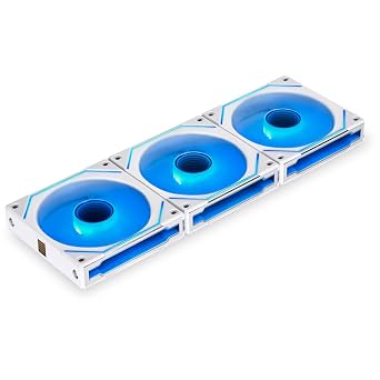 Lian Li UNI Fan SL-Infinity 120 Reverse Blade Triple Pack, 120mm ARGB PWM Case Fans with Controller, Daisy-Chain, Infinity Mirror, White, UF-RSLIN120-3W / 12RSLIN3W