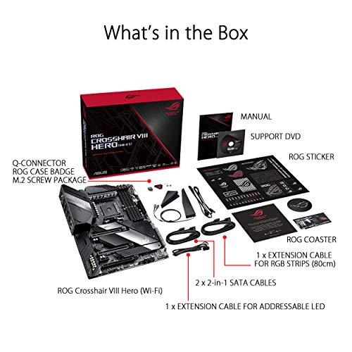 ASUS ROG Crosshair VIII Hero Wi-Fi Scheda Madre Gaming AMD X570 ATX con PCIe 4.0, 16 Fasi di Alimentazione, OptiMem III, Wi-Fi 6 onboard, LAN 2.5 Gbps, USB 3.2, SATA, M.2 e Aura Sync RGB