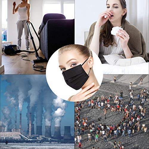 Image of Borje 200 PCS Black Disposable Face Mask 3 Ply Protection Face Masks