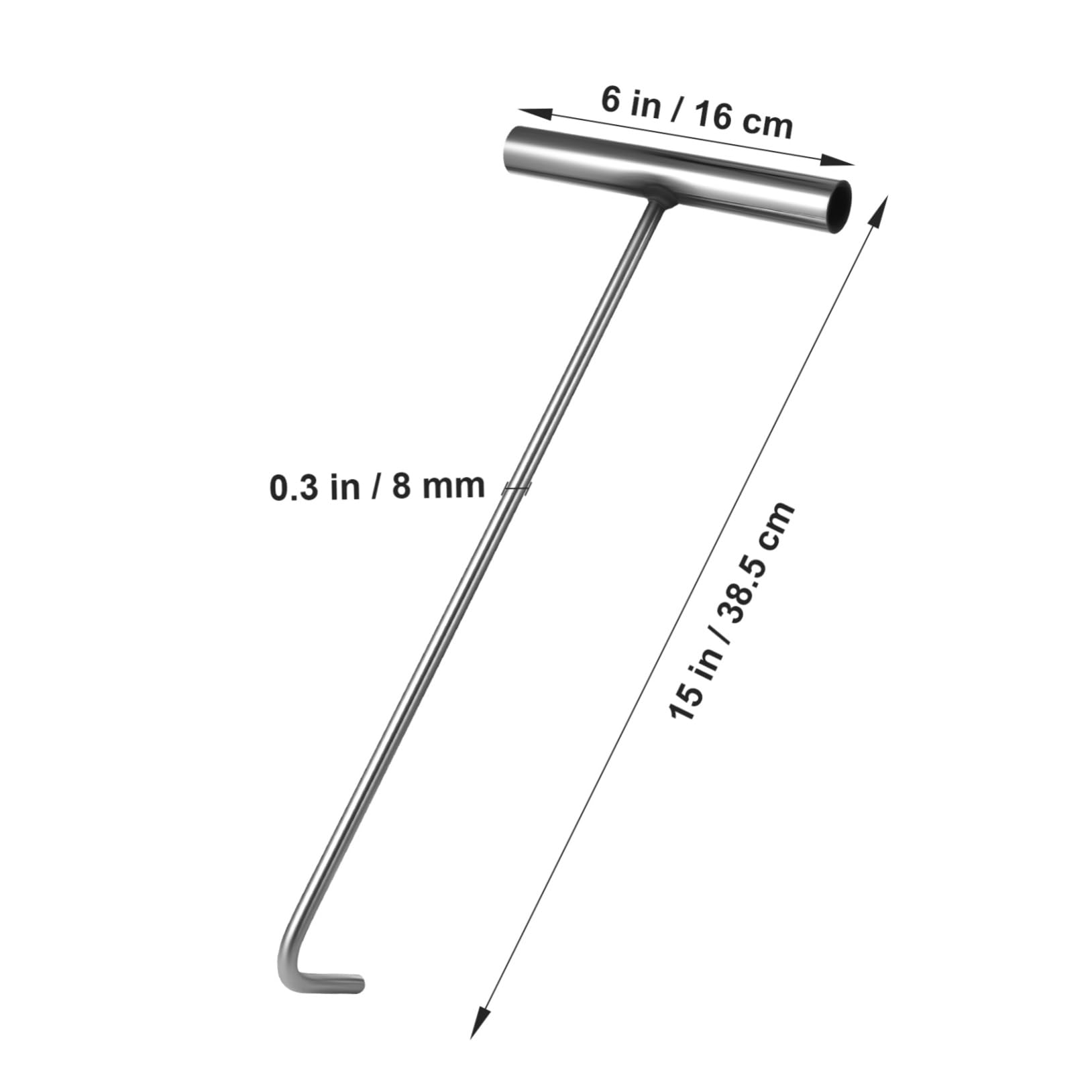 SOLUSTRE T-Shape Manhole Cover Hook Lid Puller Strong Metal Spring for Easy Operation