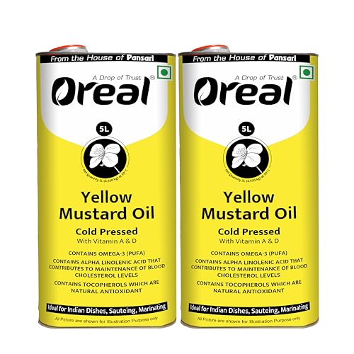 Image of Oreal Yellow mustard 10 Litres, Cold Pressed Mustard Oil | Sarso Cooking Oil (From the House of Pansari)