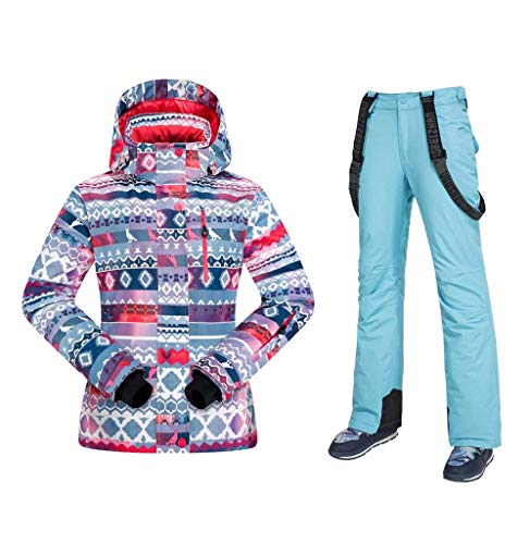 Women's Ski Jackets and Pants Set Windproof Waterproof Snowsuit Colorful Ski Suit Teen