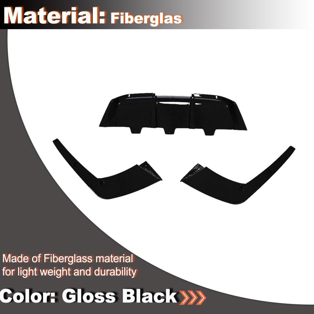 Gloss Black Rear Diffuser Compatible with BMW 6 Series F06 F12 F13 M6 2Door 4Door 2013-2018 Fiberglass Lower Bumper Lip Spoiler Body Kit Factory Outlet