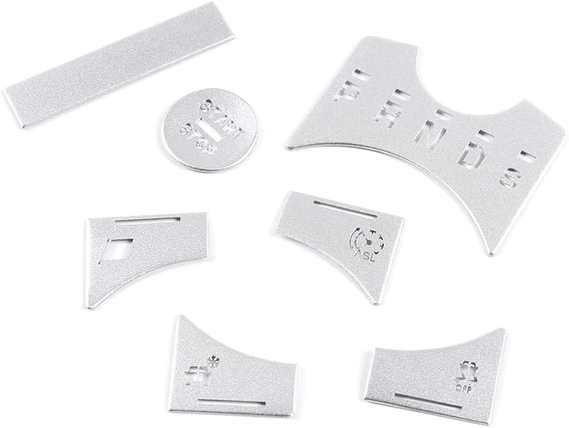 Daeiclru Central Control Panel Button Cap Fit for Jaguar XF 2012‑2015, Central Control Gear Shift Panel Button Cover Sticker Aluminium Alloy Silver (7Pcs)