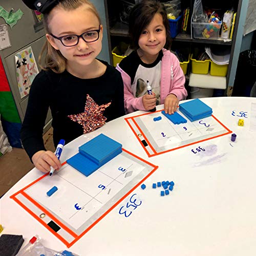 Bonbela Dry Erase Pockets - 12 Pack Easywipexl Heavy Duty Sheet Protectors Quickly Wipe To A Flawless Clean - Save A Bundle On 10 X 13 Reusable Dry Erase Sheets Sleeves For Work & School Worksheets #TOP6