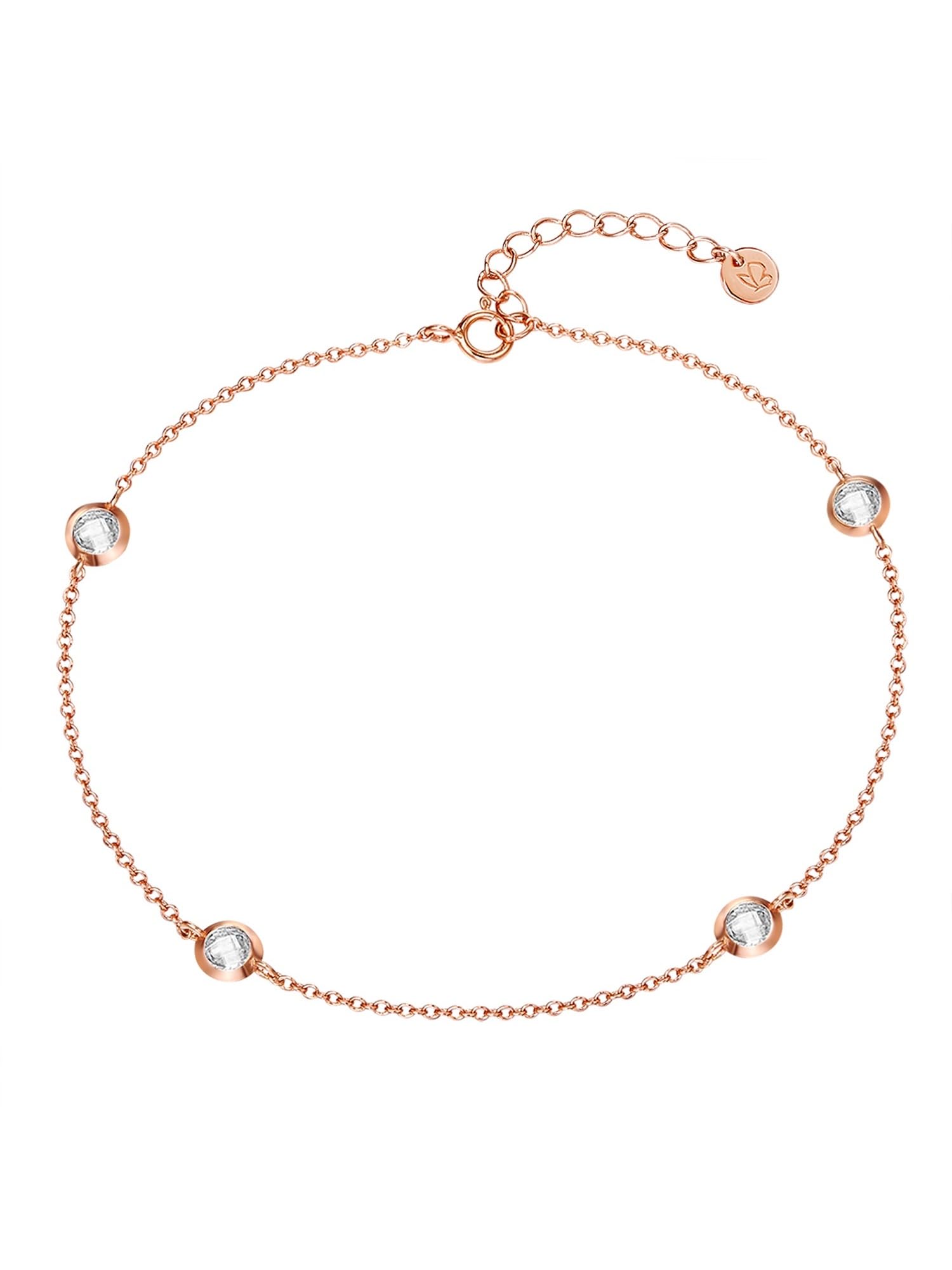 GLANZSTÜCKE MÜNCHEN Damen Fußkette 925/- Sterling Silber roségold