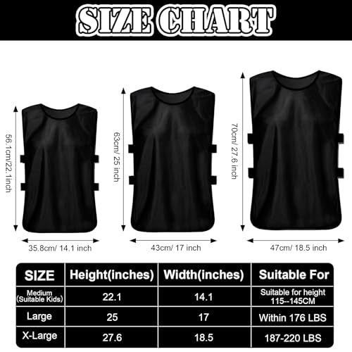 AlkYutd Scrimmage Training vests reversible with numbered soccer team vests Kids Youth Adult Jerseys (12-24 Pack) - Image 3
