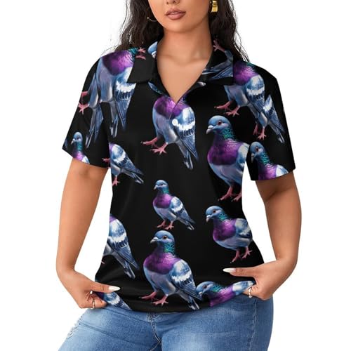 Polo de tenis para mujer Beautiful Pigeonbird camiseta manga corta