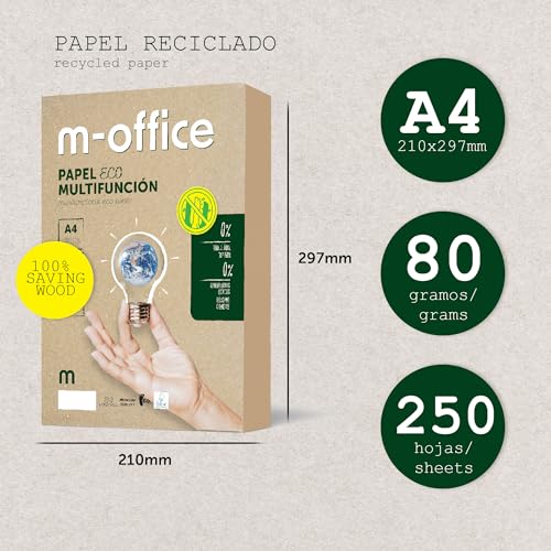 Recyclingpapier m-office DIN A4 80 g für Kopierer und Drucker