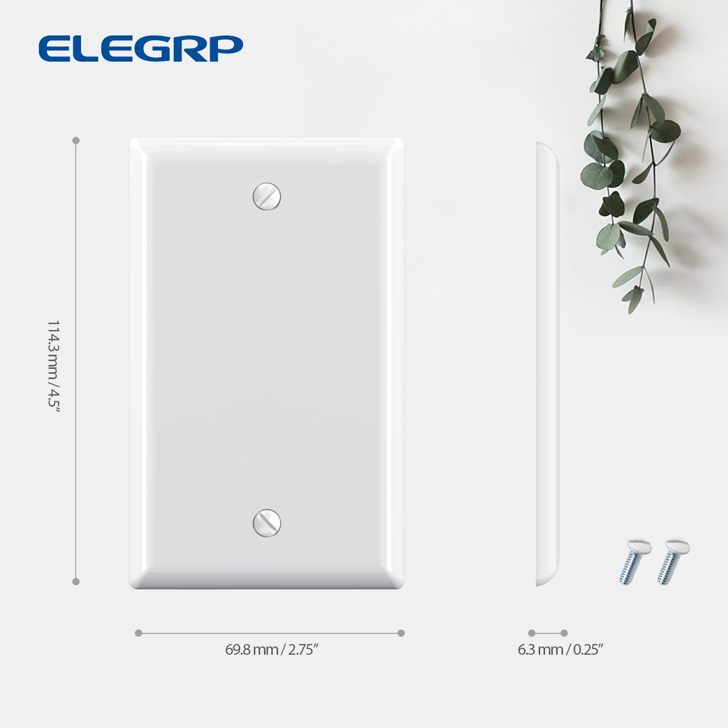 ELEGRP Blank Wall Plates - Unbreakable & Easy Install -4