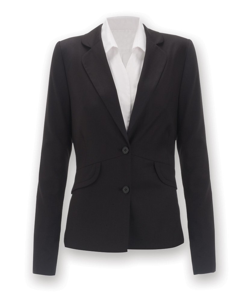 Alexandra Icona STC-NF10BK-06T Women's Short Jacket, 77% Polyester/21% Viscose/2% Elastane, Plain, Tall, Size: 6, Black