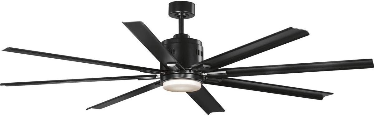 Progress Lighting Vast Collection 72" 18W LED Eight- Blade Fan, 16-3/4" x 72", Black