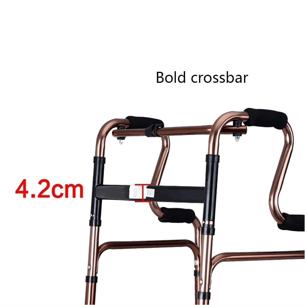 Útil andador para caminar con ruedas Andador plegable liviano Andador de altura ajustable para personas mayores discapacitadas Uso en interiores o exteriores, Ahorro de espacio, Sin ruedas + Asiento