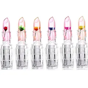 LANELLIE Waterproof Flower Lipstick Jelly Flower Transparent Color Changing Lipstick (PACK OF 6)