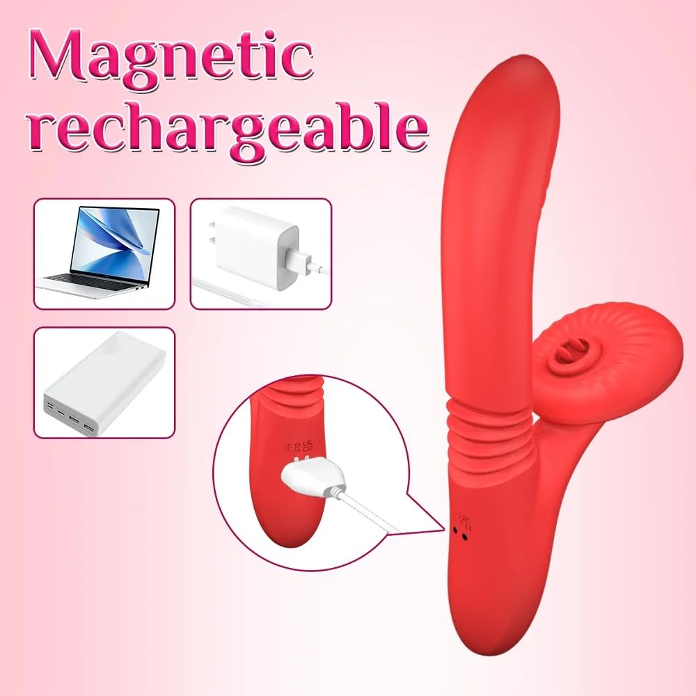 TYDAY Sexspielzeug für Frauen Solo Klitorismassagegerät mit 7 Vibrationen G-Punkt-Stimulator Liegevibrator Dildo Einzigartige Temperaturkontrollfunktion das Frauen befriedigt (Pink)