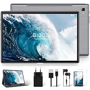 YESTEL Tablet 10 Zoll Android 11 Original mit Ultraschnelles WiFi, Octa-Core Prozessor, Hohe Helligkeit IPS, T5 Tablets PC 4 GB RAM, 64 GB, 128GB Erweiterung, GPS/Bluetooth/OTG, Weltraumgrau