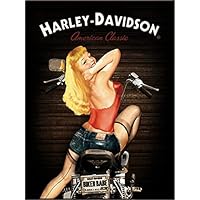 Nostalgic-Art Magnet, Kraftmagnet Mit Metalloberffläche, Biker Babe