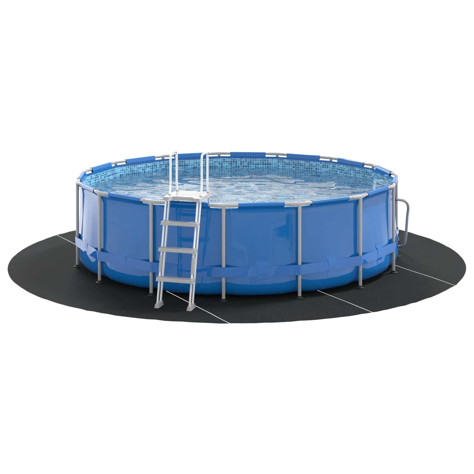 Tapis de Piscine Ø 500 cm (2 mm) Rond Tissu Non tissé Noir,Bâches de piscines & Tapis de Sol,42009118