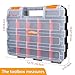 HobbyPark RC Hardware Organizer Box Adjustable Compartments Removable Dividers Durable Plastic Double Side Tools Box Screw Organizer for Nuts, Bolts, Screws, Nails, Small Parts, Tools