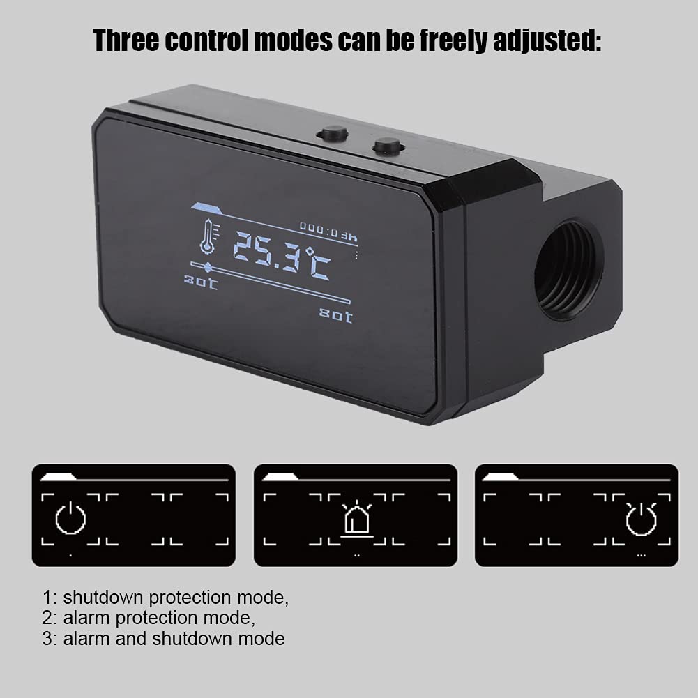 Wakects Intelligenter Warmwasserschutz, OLED-Display Schwarz (Black)