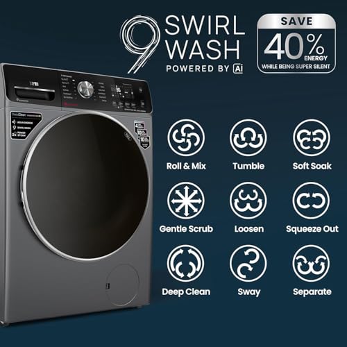 Image of IFB 8 Kg 5 Star, DeepClean, AI Powered, WiFi, Fully Automatic Front Load Washing Machine (SENATOR PLUS MSC 8014 SSL, PowerSteam, 9 Swirl, Steam Refresh, Inbuilt Heater, Eco Inverter, Metalic Silver)