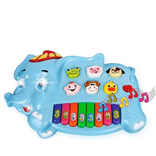 Brinquedo Elefante Teclado Infantil Bebês Com Músicas Luzes DIVERTIDO E EDUCATIVO ESTIMULA O DESENVO